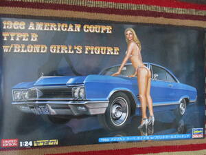 Hasegawa 1/24 1966 American Coupe Type B/Blondo Girl Figure American Coupe Type B W/Blond Girl's Figure