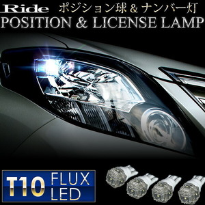 R35 GT-R前期 [H19.12～H22.11] RIDE LED T10 ポジション球&ナンバー灯 4個 ホワイト