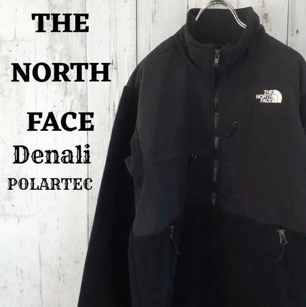 美品US規格ノースフェイスデナリジャケット黒ブラックM刺繍ロゴポーラテック