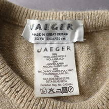 JAEGER/イエガー/34in/86cm/MADE IN GREAT BRITAIN/ウール/アンゴラ /シルク/半袖セーター/ベージュ/レディース_画像4