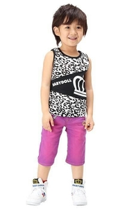 140 baby doll leopard print tanker black white no sleeve tank top T-shirt 