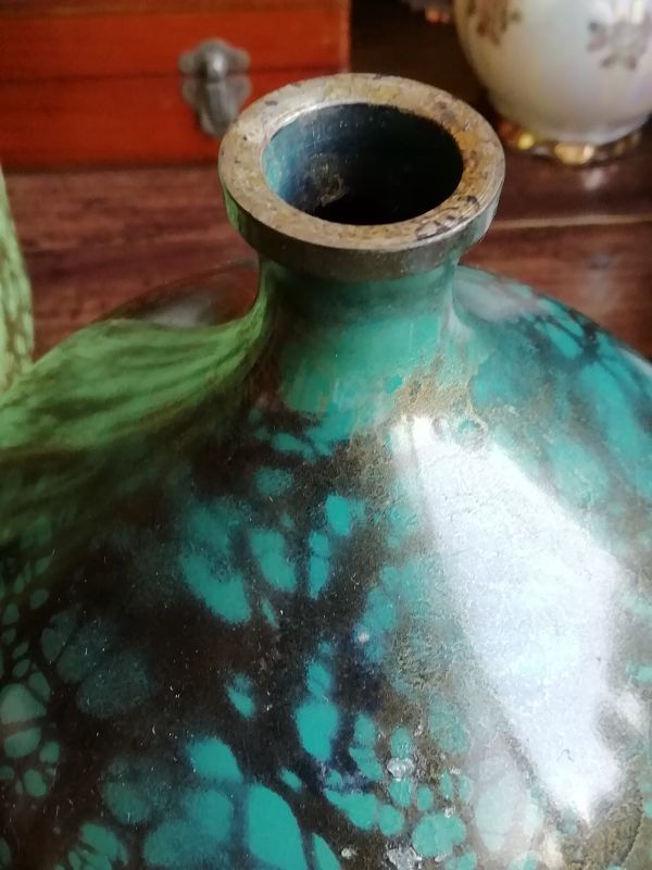 花瓶鋳銅花びんフラワーベース青銅工芸品花器壺壷北井産業株式会社創立