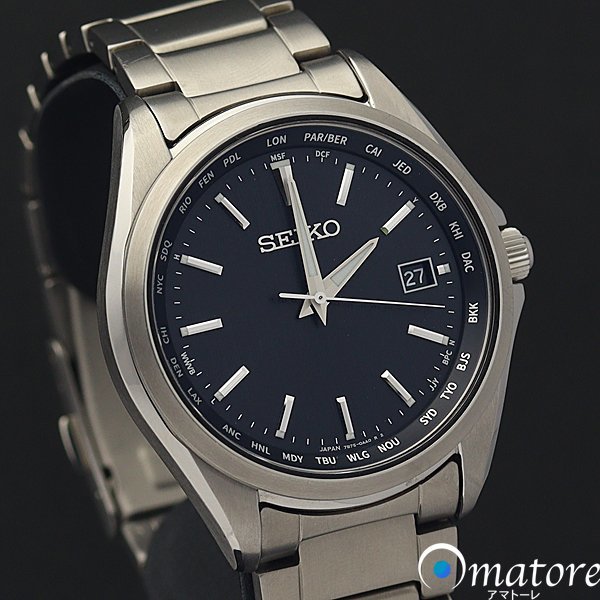 セイコー 腕時計 メンズ SBTM291 SEIKO 電波ソーラー(7B75) ブラック