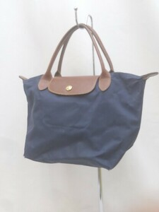 longchamp ロンシャン ハンドバック ミニサイズ ナイロン トート ロゴ レザー ネイビー レディース 1209000008637