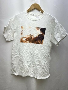 FLAGSTUFF フラッグスタッフ　メンズ　Mサイズ　ホワイト 半袖Tシャツ　バッグ　炎　焚き火　プリント　1206000006731