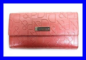 * used Pinky & Diane PINKY&DIANNE W hook high capacity long wallet pin large double hook P&D Logo enamel leather wallet Z3106