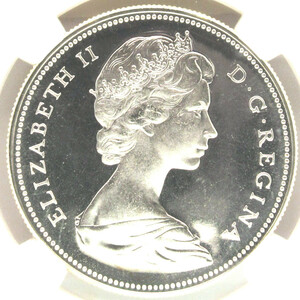 『高鑑定』1967年 カナダ 1ドル銀貨 NGC PL66 CAMEO 建国100周年記念銀貨.