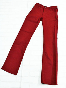  domestic regular goods unused goods Earl Jean plain long height Denim pants America made red 27 rf634