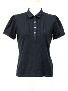 フレッドペリー コットン100％ピンタック半袖ポロシャツ 黒M rf666