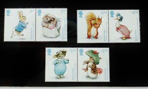 ピーターラビット 切手 6種 ビアトリクス・ポター生誕150周年 BEATRIX POTTER Stamp Set イギリス 英国 Royal Mail 2016年7月28日発行