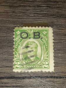 アンティーク切手　フィリピン　2センタボO.B.加刷　使用済み