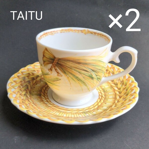 TAITU　 デミタス カップ&ソーサー　エミリオベルガミン　paglia　新品　廃番　タイツー　2客　エスプレッソカップ