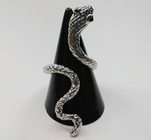 送料無料　【フリーサイズ】スネーク　リング　指輪　シルバー　のぼり　ヘビ　蛇　へび　パイソン　ファンスマ