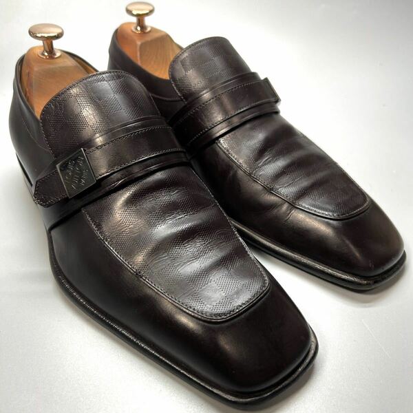 LOUIS VUITTON ルイヴィトン　革靴　ダミエ　ダークブラウン　5 1/2 24.5〜25.0cm メンズ　靴　シューズ