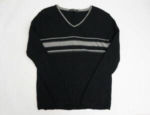 BOYCOTT Boycott вязаный свитер V шея 2 M черный мужской 