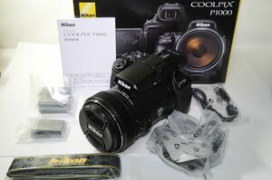 新同品 実使用なし ] Nikon COOLPIX P1000 24-3000mm 超高倍率ズーム 付属 元箱付 ニコン [管GF593