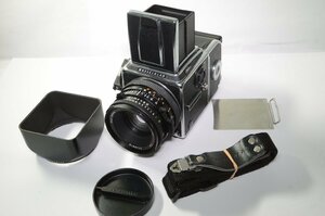 HASSELBLAD 503CXi(スクリーンアキュート）Planar 80mm F2.8 フィルムバック 純正フード ストラップ付 ハッセルブラッド [管GF270