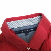 k■トミーヒルフィガー/TOMMY HILFIGER ボーダー柄 半袖ポロシャツ/鹿の子地【L/G】赤/MENS■75【中古】_画像2