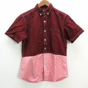 a# Takeo Kikuchi /TK MIXPICE switch short sleeves BD shirt [M] red /MENS/99[ used ]