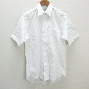 y#90'S retro # Burberry /BURBERRYS short sleeves cutter shirt # white [ 37 ]MENS/102[ used ]