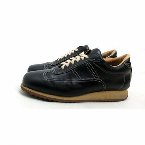 k■【36 1/2】サントーニ/SANTONI レザースニーカー/ITALY製/黒/LADIES■87【中古】