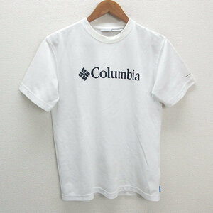 y■コロンビア/COLUMBIA 速乾 フルロゴプリントTシャツ■白【メンズM】MENS/29【中古】