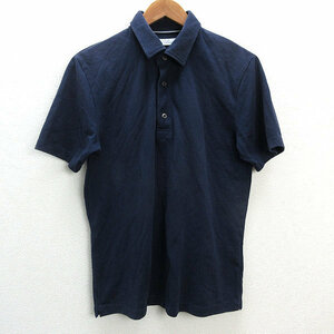 a■ユナイテッドアローズ/Green Label Relaxing 鹿の子 半袖ポロシャツ【M】紺/MENS/50【中古】