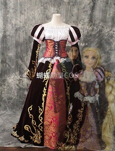 xd353ディズニー 塔の上のラプンツェル Rapunzel プリンセス ワンピース ドレス ハロウィン イベント コスプレ衣装