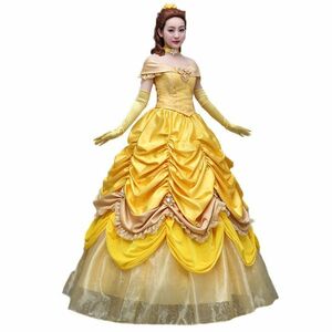 xd315ディズニー 美女と野獣 Beauty and the Beast ベル Belle プリンセス ワンピース コスプレ衣装