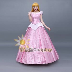 xd318ディズニー 眠れる森の美女 オーロラ姫 aurora プリンセス ワンピース ドレス ハロウィン イベント コスプレ衣装