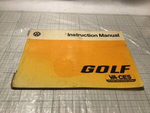 VW VOLKS WAGEN GOLF 1 Volkswagen Golf 1 "Yanase" owner manual va.ces owner's manual instruction manual manual 