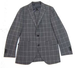 blazer's bank.com British Wool 春夏 チェック テーラードジャケット グレー 170cm-8Drop ブレザー スーツカンパニー