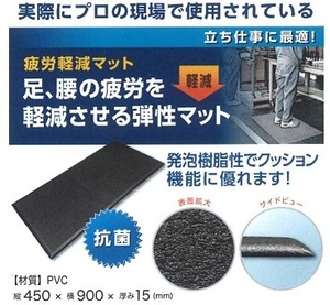 作業用マット6枚★送料込★立ち仕事に最適★疲労軽減マットブラック 900X450 八幡ねじ 