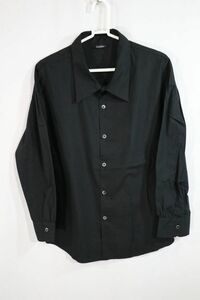 [Used]LIMI feu Limi feu Yohji Yamamoto сделано в Японии деформация over цвет .. воротник L/S рубашка dome палочка Monotone чёрный L ранг #ET22F0143