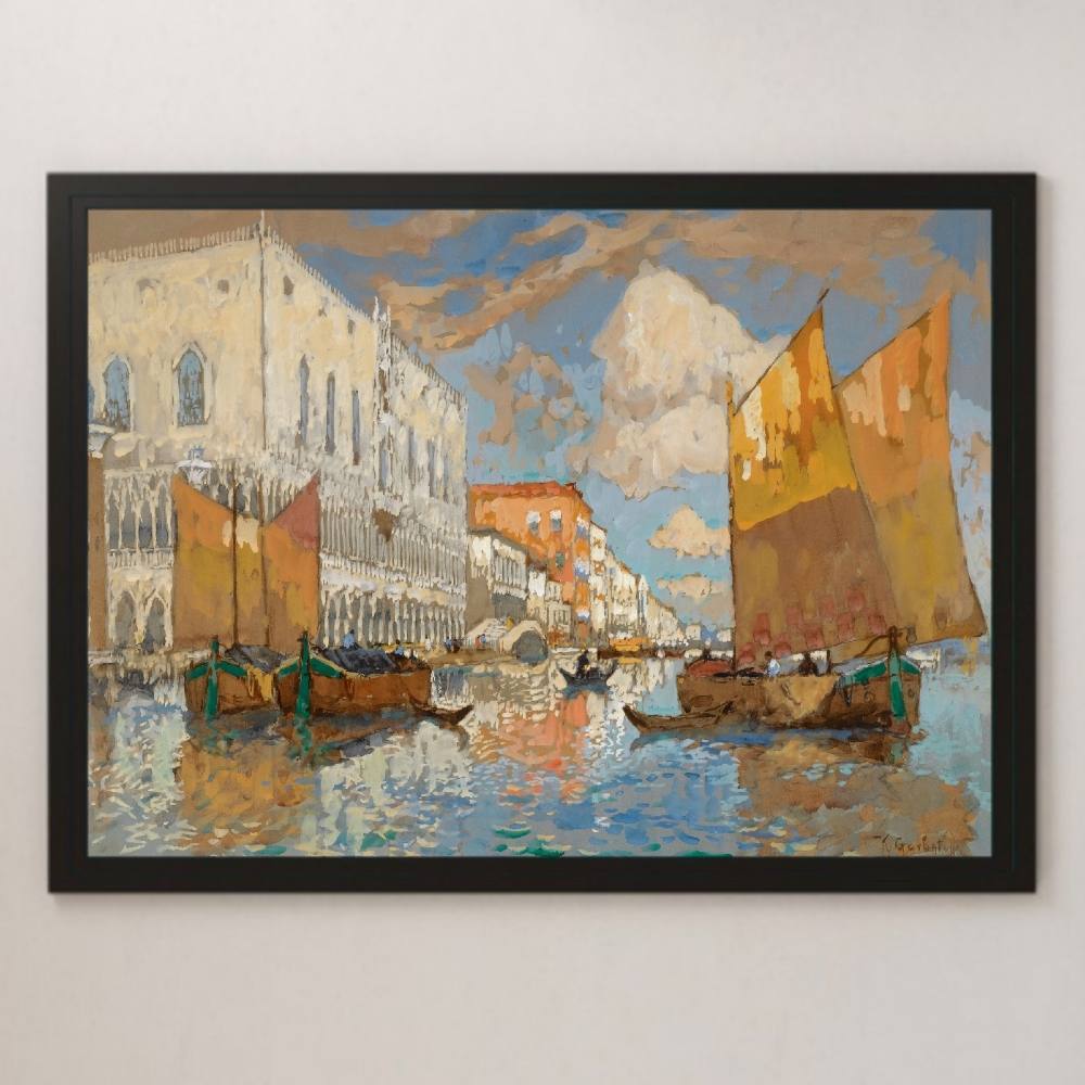 Gorbatov's Doge's Palace, ``Venice'' Painting Art Glossy Poster A3 Bar Cafe Classic Interior Landscape Painting Italy Venice, residence, interior, others
