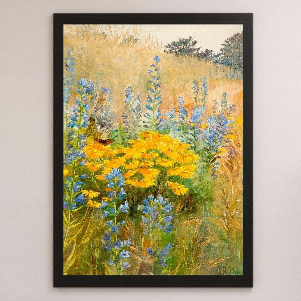 莉莉沃尔特花卉绘画艺术光面海报 A3 酒吧咖啡馆经典复古室内风景画花卉植物, 住宅, 内部的, 其他的