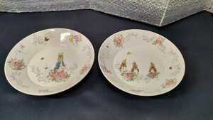 * unused YAMAKA Peter Rabbit pasta plate curry plate 2 pieces set deep plate 22. tableware ....