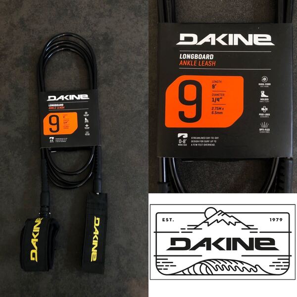 ダカイン リーシュコード ロングボード 9フィート DAKINE 足首 黒FCS シングルフィン