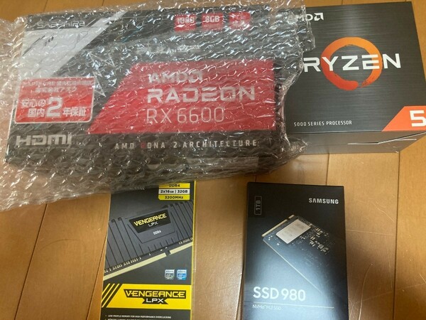 【新品】自作PCセット Ryzen5 RadeonRX6600 メモリ SSD