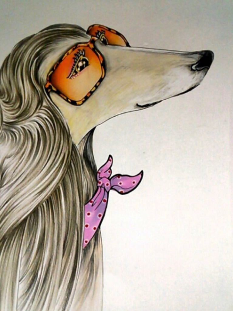 Illustration☆Afghan hound☆Copic drawing, comics, anime goods, hand drawn illustration