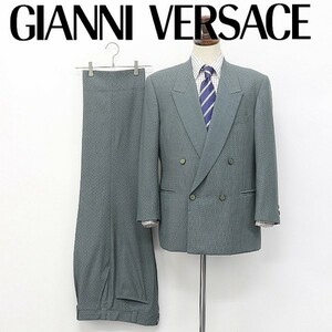 ●GIANNI VERSACE ジャンニ ヴェルサーチ バーズアイ ダブル セットアップ スーツ