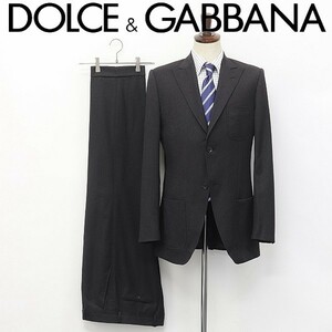 最高級●DOLCE & GABBANA ドルチェ＆ガッバーナ 裏地ロゴ総柄 2釦 セットアップ スーツ チャコール 48