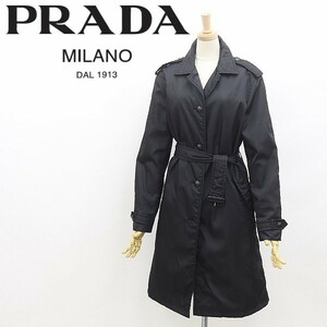  domestic regular goods *PRADA Prada with cotton nylon belt attaching trench coat black black 38