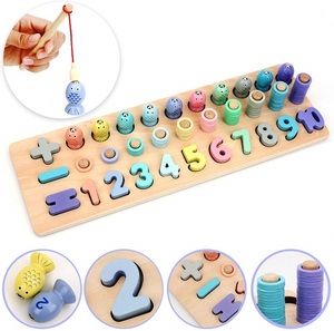  intellectual training toy fishing toy ( fish fishing ) monte so-li education wooden loading tree puzzle 