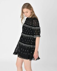 Isabel Marant Etoile イザベルマラン エトワール ワンピース チュニック ブラック 黒 レース ティアード エンブロイダリー