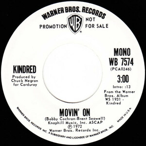 Kindred Movin' On プロモオンリー 45 試聴