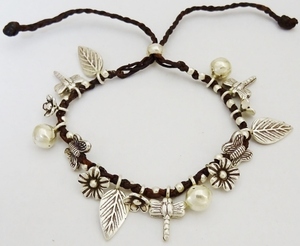 * Curren group silver bracele * anklet butterfly dragonfly flower *[08nb09b]