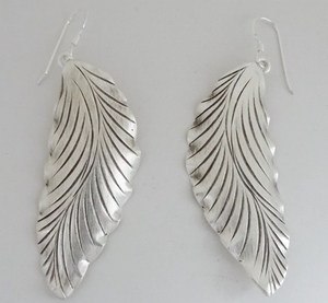 * Curren silver long earrings leaf *7.* Curren group [17tp08]