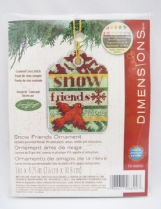 Dimensions　オーナメントキット　クロスステッチ　Snow Friends Ornament カーディナル