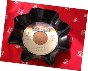 EP　レコード　カスタム　トレー　コースター　1988年　谷村新司　Tomorrow Part2　◆　昭和レトロ　　改造品